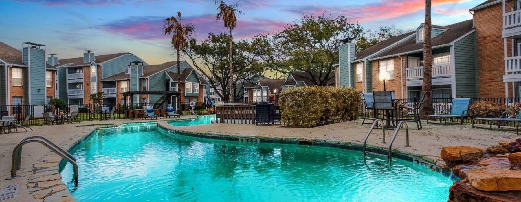 a swimming pool in a backyard